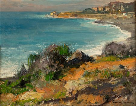 Vittorio Cavalleri (Torino 1860-Gerbido 1938)  - Bordighera, la punta di San Ampelio