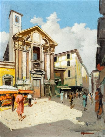 Antonio Moretti (Milano 1881-Roma 1965)  - Milano, Chiesa presso Via Tre Alberghi