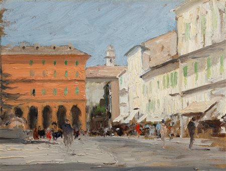 Antonio Moretti (Milano 1881-Roma 1965)  - Piazza Colombo a Sanremo