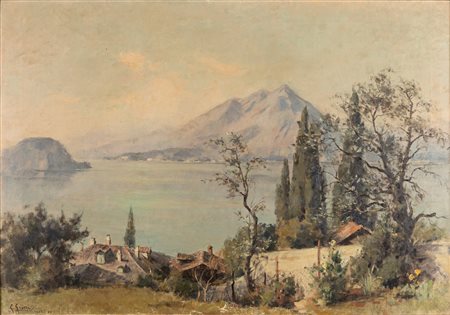 Giannino Grossi (Milano 1889-1969)  - Lago di Como da Fiumelatte, 1936