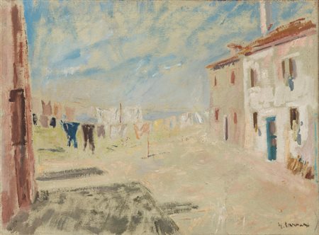 Guido Carrer (Venezia 1902-1984)  - Corte a Burano