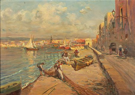 Giocondo Zampogna (1899-1965)  - Pescatori al porto