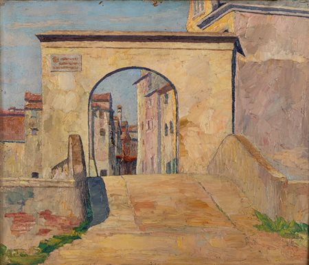 Ettore Cosomati (Napoli 1873-Milano 1960)  - Ponte di Borgo (Malamocco)