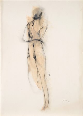 Giuseppe Ajmone (Carpignano Sesia 1923 ‑ Romagnano Sesia 2005) “Nudo” 1960,...