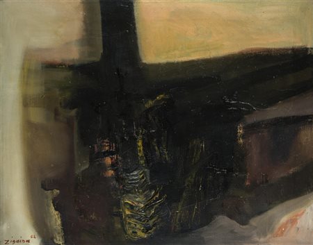 Giuseppe Zigaina (Cervignano del Friuli 1924) “Senza titolo” 1962, olio su...