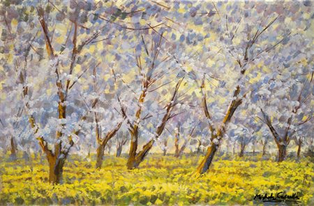 Michele Cascella (Ortona 1892 ‑ Milano 1989) “Primavera” olio su tela, cm...