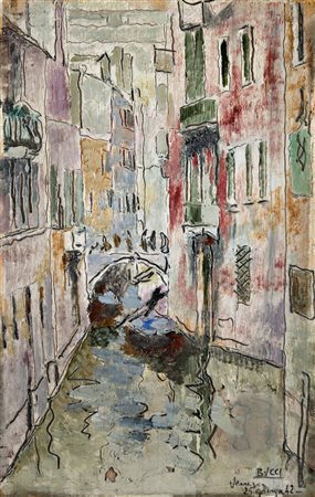 Anselmo Bucci (Fossombrone 1887 ‑ Monza 1955) “Venezia” 1942 olio su tavola,...