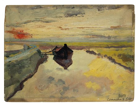 Anselmo Bucci (Fossombrone 1887 ‑ Monza 1955) “Tramonto a Comacchio” 1940...