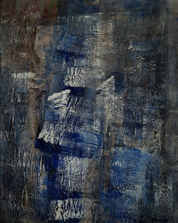 Alfredo Chighine (Milano 1914 ‑ Pisa 1974) “Composizione blu e bianco” 1959...