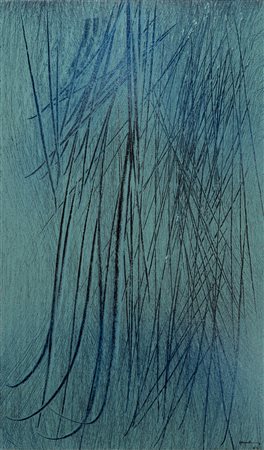 Hans Hartung (Lipsia 1904 ‑ Antibes 1989) “T1964‑H16” 1964 acrilico su tela,...