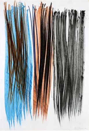 Hans Hartung (Lipsia 1904 ‑ Antibes 1989) “P1961‑138” 1961 pastelli su...