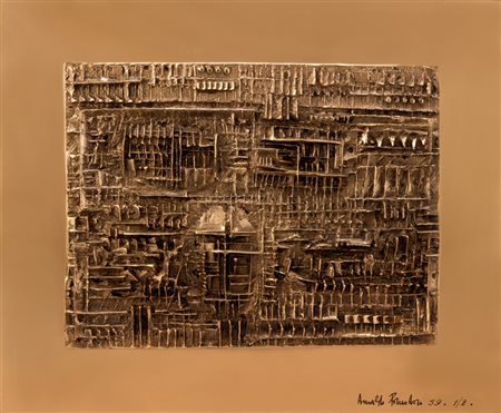 Arnaldo Pomodoro (Marciano Di Romagna 1926) “Tavola dei segni” 1959 bronzo,...