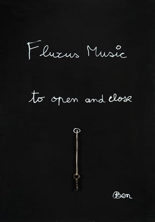 Ben Vautier (Napoli 1935) “Fluxus Music to open and close” tecnica mista,...