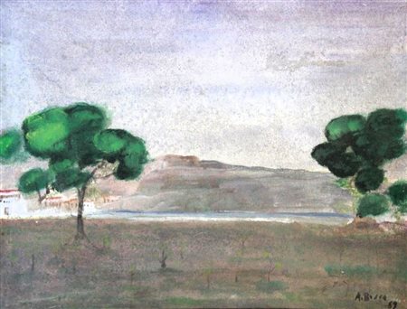 BOSCO ALDO GENOVA (GENOVA) 1924 Paesaggio alberato 1969 Olio 30,00x39,00...