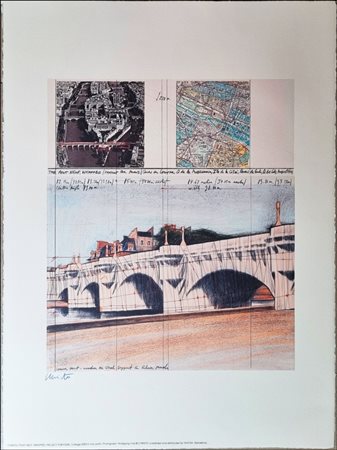 CHRISTO JAVACEV Bulgaria 1935 - New York 2020 "Project for Pont Neuf Wrapped"