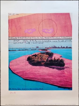 CHRISTO JAVACEV Bulgaria 1935 - New York 2020 "Surrounded Island, Miami 1882"