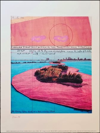 CHRISTO JAVACEV Bulgaria 1935 - New York 2020 "Surrounded Island, Miami 1882"