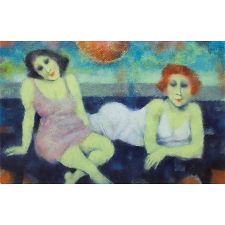 Remo Squillantini (Stia 1920-Firenze 1996)  - Le due amiche, 1984