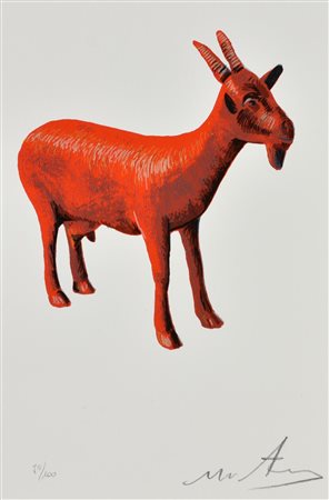 William Sweetlove CLONED RED GOAT serigrafia su cartoncino, cm 25x16,5; es....