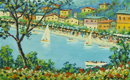 Francesco Grassi PARTICOLARE LIGURE olio su tela, cm 20x30 ca. firma sul...