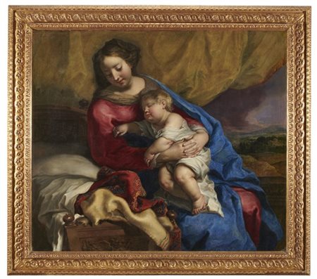 Jacob van Oost II (attr.)

"Madonna con Bambino"
olio su tela (cm 106x122)
in co