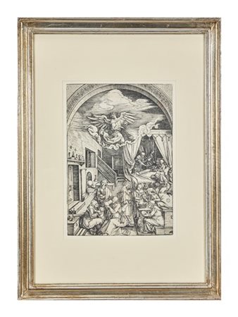 Albrecht Durer "La nascita della Vergine", dalla serie "Vita della Vergine"
xilo