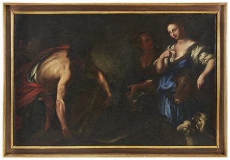 Scuola romana del secolo XVII

"Incontro tra Giacobbe e Rachele al pozzo"
olio