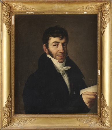 Louis Benjamin Marie Devouges "Ritratto di gentiluomo con lettera"
olio su tela