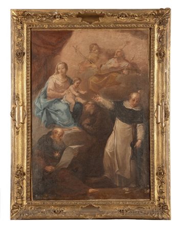 Scuola emiliana del secolo XVIII"Madonna con Bambino, San Giuseppe e Gesù Cri