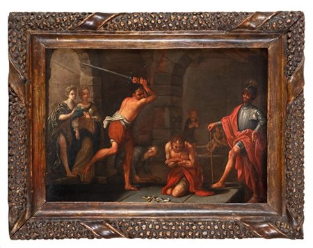 Scuola del secolo XVII

"La decollazione del Battista"
olio su rame (cm 30,5x42