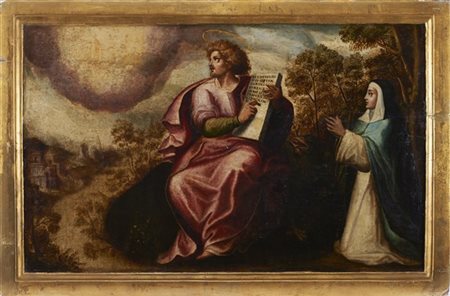 Scuola del secolo XVI

"San Giovanni Evangelista e Santa orante"
olio su tavola