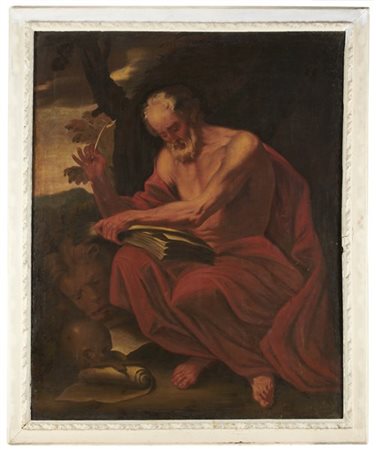 Scuola del secolo XVII

"San Girolamo"
olio su tela (cm 148,5x118)
in cornice (