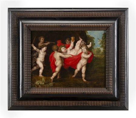 Scuola fiamminga del secolo XVII

"Bacco e putti"
olio su tavola (cm 24x31,5)
i