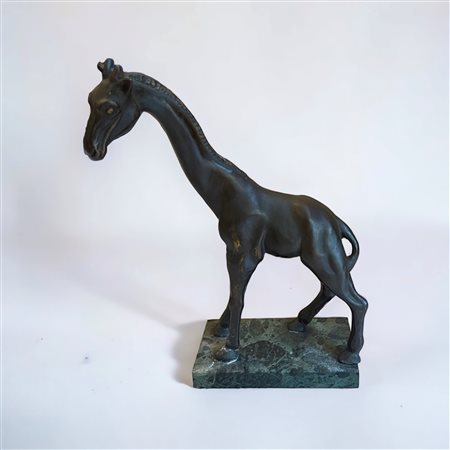Tommaso Gismondi (1906 - 2003) Giraffa bronzo 31 x 16 8,5 cm con base....