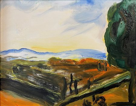 Virgilio Guidi (1891 - 1984) Paesaggio delle Marche 1974 olio su tela 40 x 50...