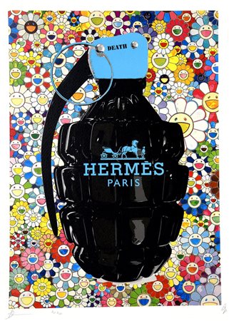 DEATH NYC HERMES GRANADE, 2020 serigrafia, cm 45x35; es. A.P. firma, data e...