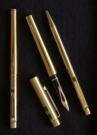 Sheaffer Brass Collection Imperial Brass stilografica + penna a sfera +...