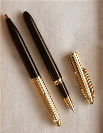 Sheaffer Crest Collection stilografica + penna a sfera - lacca nera e...