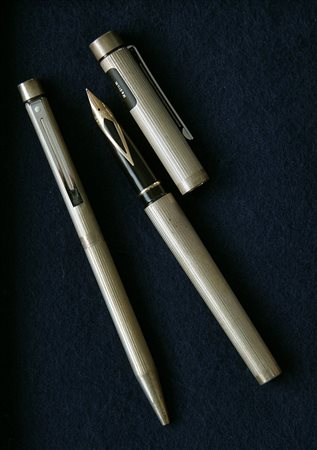 Sheaffer Targa Imperial Silver stilografica con pennino in oro 18Kt + penna a...