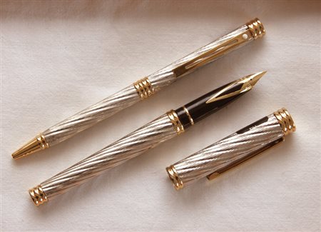 Sheaffer Triumph Imperial Brass stilografica + penna a sfera - acciaio e oro