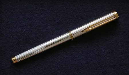 Waterman Gentleman stilografica con pennino oro 18 kt - argento e particolari...