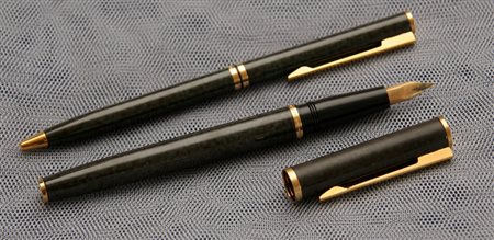 Waterman Supergold stilografica + penna a sfera - mod. 60 - marmorizzata grigia