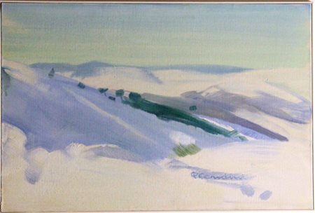 Gino Gandini Inverno sull'Appenino, 1982 Olio su tela 60 x 40