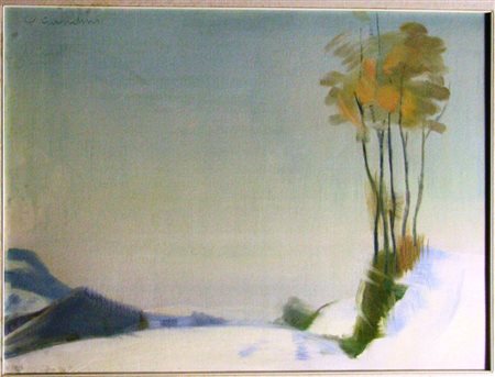 Gino Gandini Cielo d'inverno, 1980 Olio su tela 80 x 60