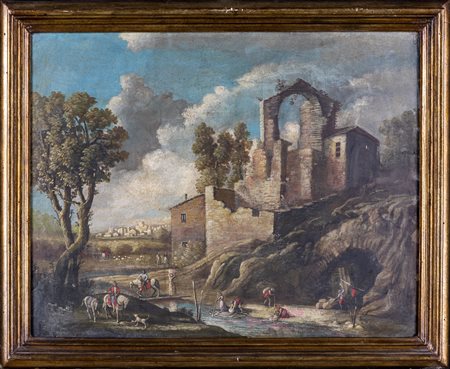 Pittore del XVIII secolo Veduta Campestre