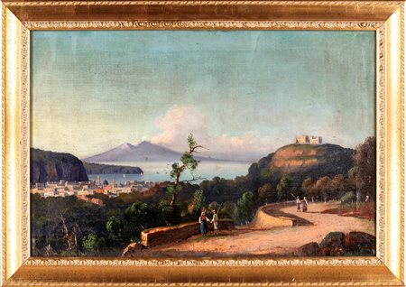 Anonimo del XIX secolo Paesaggio col Vesuvio