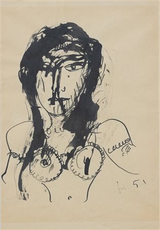 LUCIO FONTANA Ritratto femminile, 1951