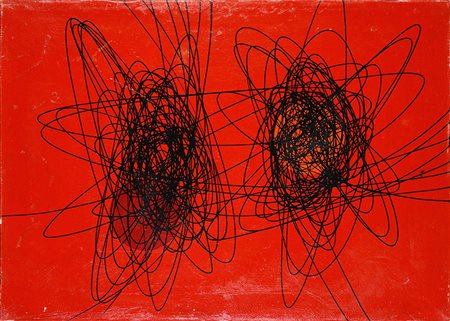 Roberto Crippa (1921 - 1972) SPIRALI, 1952 olio su tela, cm 50x70 sul retro:...