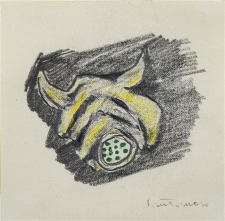 Giuseppe Santomaso (1907 - 1990) PROGETTO PER ANELLO pastello carboncinato su...