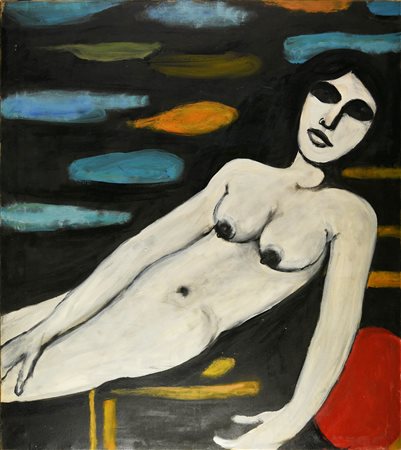 Pompeo Borra (1898 - 1973) NUDO, 1973 olio su tela, cm 100x90 sul retro:...